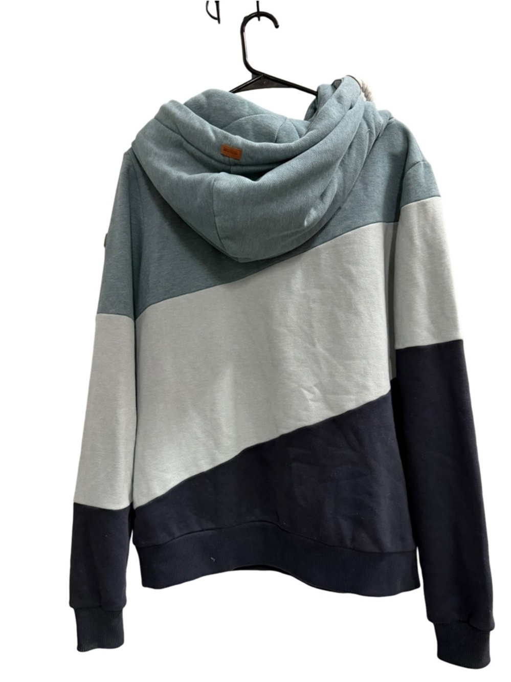 Wanakome Colorblock Hoodie Cowl Neck Pullover Blue Size Small - Picture 3 of 10